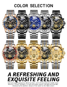 Reloj de Pulsera de Cuarzo para Hombre, Multifuncional, de Negocios y Ocio, con Esfera Grande, Correa de Acero Inoxidable, Luminoso, BINBOND 3103, Gran Venta - Product Image 5