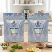 Sachets personnalisés en PE 3.5 Mylar 14G, étanches à l'humidité, refermables, en aluminium, avec fermeture éclair, pour emballage alimentaire de gâteaux