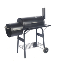 Petit barbecue rotatif à double brûleur avec cheminée, pour les fêtes de famille en plein air