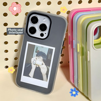 Coque de téléphone 2-en-1 en gel, protection intégrale style niche pour iPhone 14, 15, 16, 17 Pro Max