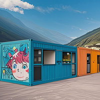 Kiosque de conteneur extensible Urban Pop-Up Magasin d'alimentation mobile avec revêtement en bambou résistant au feu Expédition facile