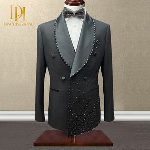 Conjunto de 2 Piezas de Alta Calidad para Hombre, Traje Formal Nuevo para Banquete de Boda, Traje de Negocios y Esmoquin Personalizado Hecho a Mano - Product Image 1