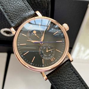 Relojes Mecánicos de Alta Calidad a la Moda, Reloj de Pulsera con Diseño de Fase Lunar y Correa Negra, Gran Venta - Product Image 6