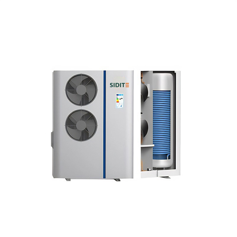 High Efficiency 6kw 12kw All-in-One EVI Heat Pump  Air Source Water Heater for Household Outdoor Hotel Use Factory R290