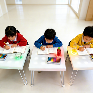 Bureau pliant simple pour étudiant avec changement de couleur LED, meubles pour enfants, ensemble de <span class=keywords><strong>table</strong></span> et de chaise d'étude pour enfant - Product Image 1