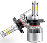 Bombillas LED S2 de Alta Potencia para Faros Delanteros H1/H3/H7/H4/9003/9007/H13, Chip COB de 36W 6000K para Automóviles