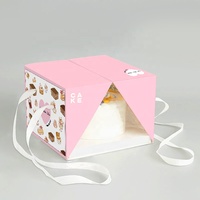 Boîtes à gâteaux personnalisées pour mariage et anniversaire avec laminage mat, gaufrage, matériaux recyclés, boîtes à gâteaux transparentes violettes, conformes aux normes alimentaires