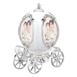 Rotating Music Box Photo Frame Fashion Royal Carriage Photo Frame Indoor Pumpkin Car Photo Frame