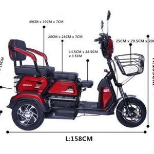 Triciclo Eléctrico Taohao de Alta Calidad, Triciclo Eléctrico de 3 Ruedas para Adultos, Triciclo Eléctrico con Batería - Product Image 6