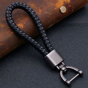 <b>Custom</b> Laser Logo High Quality Fashion Woven Leather Braided Rope Luxury Car Keychain Screwdriver <b>Key</b> <b>Rings</b> Zinc Alloy - Product Image 3