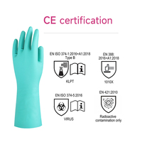 Gants de protection industriels résistants à la chaleur, doublés de flocage, résistants aux produits chimiques, résistants à l'huile, imperméables, en nitrile bleu, OEM