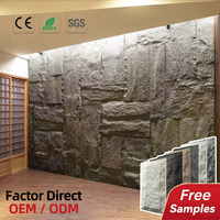 Revestimiento de Chapa de Piedra Artificial de Poliuretano Ecológico, Panel de Pared de Piedra de PU Ligero