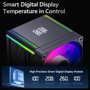 Dissipateur thermique pour processeur Snowman, vente flash, refroidissement par air, 6 caloducs, TDP260W, <span class=keywords><strong>radiateur</strong></span> avec affichage numérique <span class=keywords><strong>et</strong></span> de la température sur le capot supérieur - Product Image 2