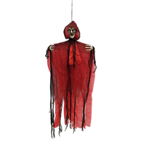 Mouvement Son Yeux Rouges Electrique Animé Effrayant Squelette Aile Volante Squelette Fantôme Faucheurs Décorations d'Halloween