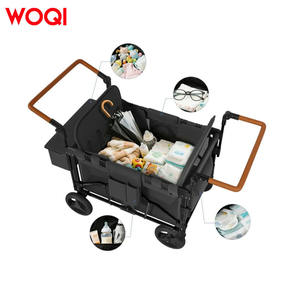 Poussette bébé WOQI 160x65x130 cm, en alliage d'aluminium, pliable, noire, légère, pour enfants de 0 à 3 ans, utilisation en voyage - Product Image 3