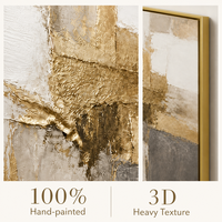 Peinture à l'huile sur toile peinte à la main 60x90cm Or Morandi Texture 3D épaisse Toile roulée pour décoration de galerie et de salon