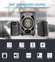 Altavoces de Computadora de 2.1 Canales con Subwoofer para PC, Escritorio, Portátil, Altavoz Multimedia con Cable y Control Remoto