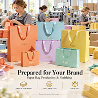 Sacs en papier d'art imprimés en couleur, prêts à la vente, pour les chaînes de magasins d'optique et de vêtements, avec personnalisation de marque et approvisionnement en gros