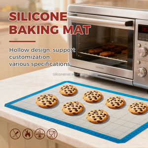 This Blue-border Grid Oven Liner Mat Is Non-stick, High-temperature Resistant and <strong>Easy</strong> to Clean, Making <strong>It</strong> Ideal for <strong>Baking</strong> - Product Image 2