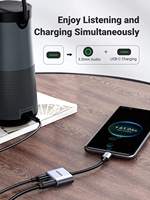 Adaptateur UGREEN 2 en 1 USB C vers prise casque 3,5 mm et chargeur, type C vers prise audio auxiliaire avec charge rapide PD 60W