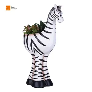 Bunga Polyresin Bentuk Hewan Zebra Kecil Indah/Pot Tanaman Dekorasi Taman