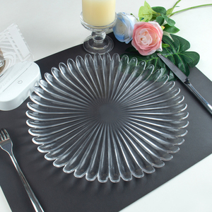 Plato de Presentación de Cristal Transparente con Pétalos de Flores Elegantes de Alta Gama al por Mayor, <span class=keywords><strong>Vajilla</strong></span> Decorativa Transparente para Bodas - Product Image 2