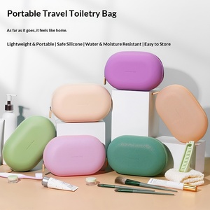 2026 Fashionable Silicone Cosmetic Storage <b>Bag</b> <b>Large</b> Capacity Waterproof Moisture-proof with Zipper Closure Portable <b>Wash</b> <b>Bag</b> - Product Image 1