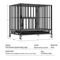 Cage pour chien pleine grandeur en fer, double porte, robuste, anti-évasion, clôture de sécurité verrouillable, boîte simple en plastique solide