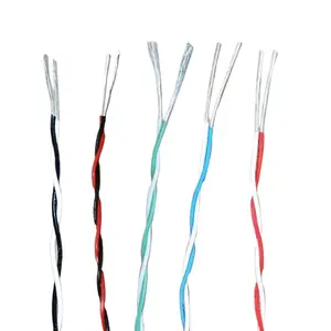 Twisted 2 Cores PTFE Soft Electrical Wire UL1180 22AWG White Red Nickel Copper High Temperature Car Wire For Battery