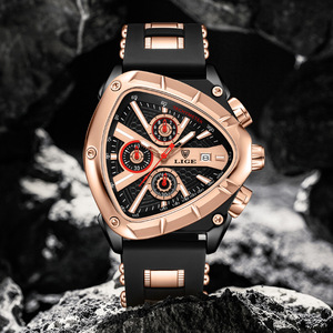 Reloj de Cuarzo Poligonal para Hombre con Calendario Luminoso, Correa de Silicona Resistente al Agua 3BAR - Product Image 2