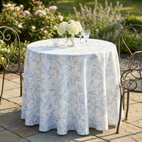 Nappe de style français personnalisée pour hôtel, mariage, motif de luxe, nappe rectangulaire bleue pour fête de mariage