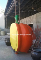 Chaise de citrouille de siège de citrouille d'Halloween en fibre de verre de 7 pieds de hauteur avec décoration légère