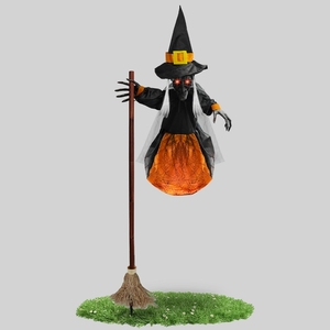 Figura de <span class=keywords><strong>Bruja</strong></span> Voladora Verde con Sonido y Luz para Decoración de Halloween y Cumpleaños, Ideal para Casa Embrujada y Jardín, Accesorio para Crear <span class=keywords><strong>una</strong></span> Atmósfera Espeluznante - Product Image 2