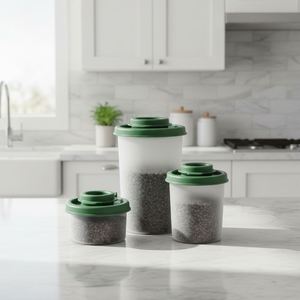 Nouveaux pots à épices réutilisables en plastique personnalisés avec couvercles doseurs, compatibles lave-vaisselle, pour le stockage et la distribution de sel et de poudres en cuisine - Product Image 2