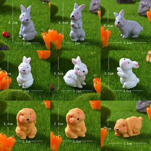 Kawaii Miniature Resin Bunny Figurine Fairy Garden Accessories <strong>Easter</strong> Holiday Supplies White Grey Yellow Animal <strong>Ornament</strong> - Product Image 4