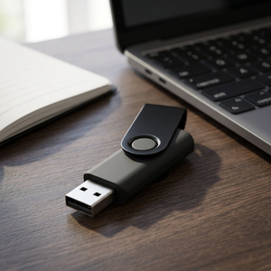 Chiavetta USB 2.0 128GB Rotante in Metallo, Flash Drive con Capacità 512MB/2GB/4GB, Interfaccia Legno e Metallo, Modello 123508-1 - Product Image 2