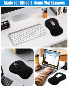 Ergonomic <b>Mouse</b> <b>Pad</b> with Wrist Rest, Slope Design Memory Foam Support, Smooth Surface, Non-Slip PU Base - Product Image 4
