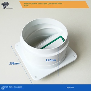 Capot <span class=keywords><strong>de</strong></span> <span class=keywords><strong>hotte</strong></span> mural extérieur en plastique ABS avec <span class=keywords><strong>clapet</strong></span> <span class=keywords><strong>anti</strong></span>-<span class=keywords><strong>retour</strong></span> pour évacuation <span class=keywords><strong>de</strong></span> fumée et air, pour cuisine et toilettes, TP-6600 100-200mm - Product Image 3
