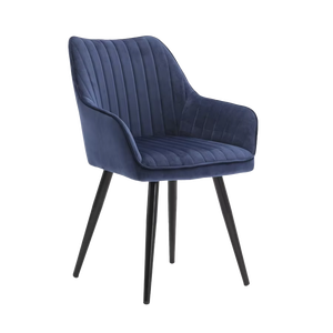 Carlford hiện đại nhung đen đồ nội thất nhà với chân kim loại ghế ăn cho nhà bếp nhà hàng phòng khách - Product Image 2