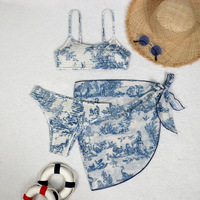 Pareos de Gasa con Estampado Floral para Mujer, Transpirables, Talla Grande, Pareo de Playa, Envoltura de Bikini Transparente, Diseño Digital Calado para Trajes de Baño
