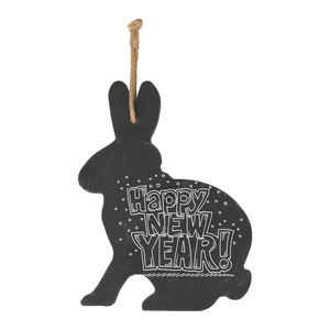 <span class=keywords><strong>Tableau</strong></span> de <span class=keywords><strong>menu</strong></span> suspendu en <span class=keywords><strong>ardoise</strong></span> double face en forme de lapin, style industriel moderne, nature morte - Product Image 1