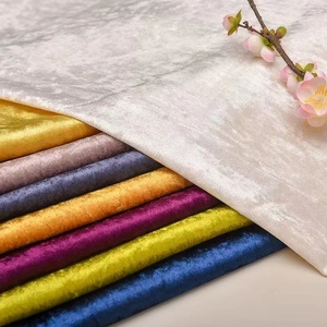 Tissu coréen en velours, Polyester, Spandex, Stretch, tricot, uni, glace pilée, velours, brillant, pour vêtements, pas cher - Product Image 2