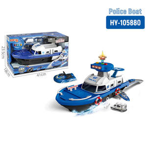 Ensemble de jouets de bateaux de police/pompier/ingénierie/assainissement transformables et coulissants en métal moulé sous pression pour enfants avec lumières et sons - Product Image 2