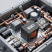 Inducteur haute puissance EQ36 100A, bobine de refoulement PFC à fil plat en cuivre avec borne annulaire pour onduleur solaire photovoltaïque
