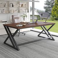 Bureau de travail moderne personnalisable, grand bureau industriel extra long en bois pour l'écriture, l'étude, le jeu et l'ordinateur, pour 2 personnes