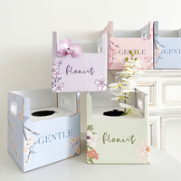Boîte à fleurs personnalisée romantique avec logo, durable, réutilisable, élégante, vintage, couleur fixe, pliable, boîte cadeau imprimée
