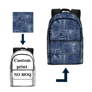 Mochila Escolar con Estampado de Jeans, Gran Capacidad, Impermeable, Ligera y Suave para Adolescentes - Product Image 1