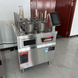 Máquina Comercial Eléctrica de Acero Inoxidable con Elevación Automática de 4/6 Cabezas para Sopa de Fideos de Carne de <span class=keywords><strong>Lanzhou</strong></span>, Olla para Pasta de 12kW con Gabinete - Product Image 1