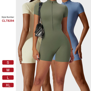 CLT8294 Barboteuses de yoga pour femmes <span class=keywords><strong>Combinaison</strong></span> une pièce avec contrôle du ventre Body à col montant et impact élevé Vêtements de sport Combinaisons décontractées - Product Image 1