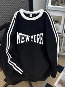 Nuova Felpa Y2K Autunno Inverno con Stampa di Lettere, Stile Preppy Sportivo e Vestibilità Ampia per Uomo - Product Image 2